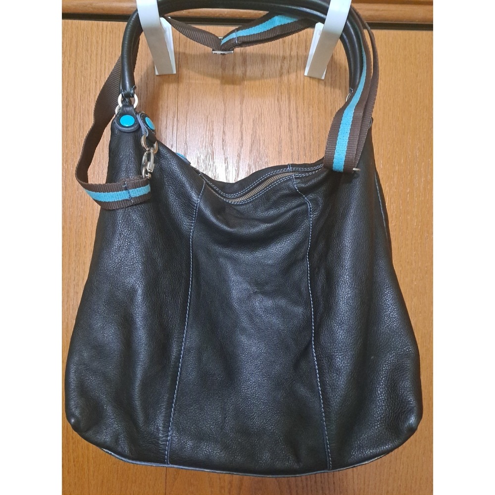 Gabs Women's Black Leather Handbag Shoulder Tote Crossbody Bag Made In Italy